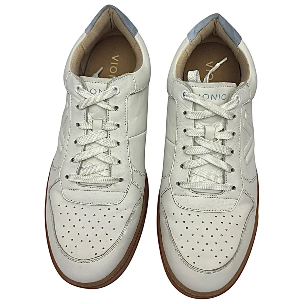 Vionic Lucas II White Leather Sneakers Men’s 12.5M Comfort Casual Shoes